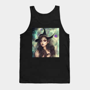 Women Wicca Art Witchy Artwork Beautiful Witch Girl 5 Tank Top